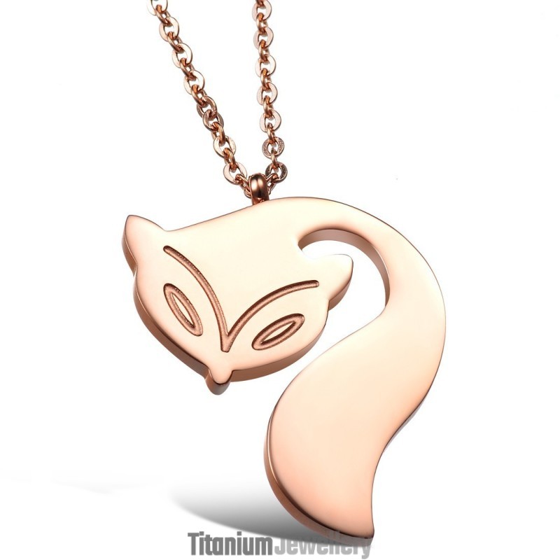 Complete In Specifications Female Fox Shape Titanium Necklace Complete In Specifications Female Fox Shape Titanium Necklace