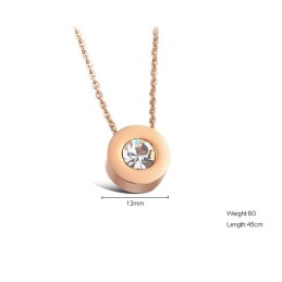 Stable Quality Female Titanium Necklace With Rhinestone