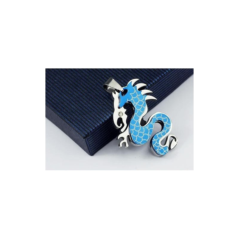 Fashion Pure Titanium Men's Pendants And Necklace Dragon