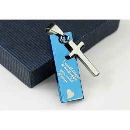 Love Sweetheart Titanium Necklace Cross Pendant
