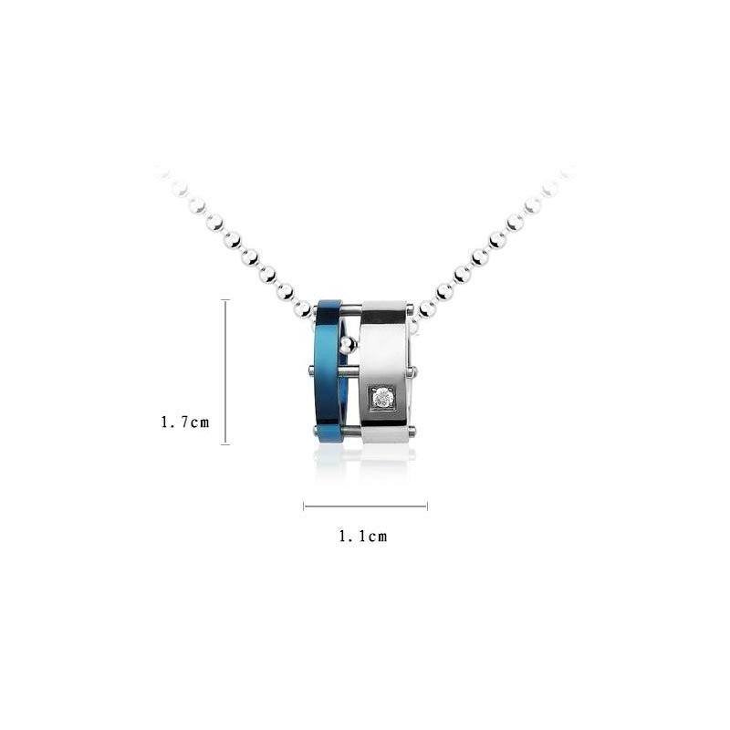 Man Blue Roller Pure Titanium Necklace Pendant (New) Man Blue Roller Pure Titanium Necklace Pendant (New)