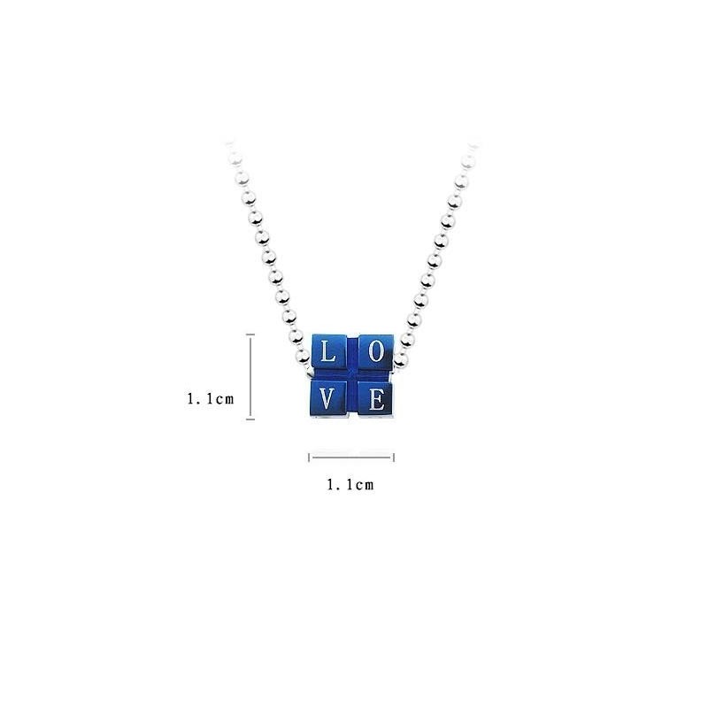 Fashion Titanium Pendant And Necklace Love Rubik Cube