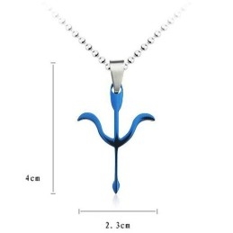 Cupid'S Arrow Blue Titanium Pendant And Necklace