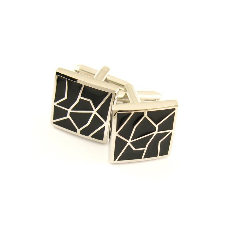 Titanium And Black Ip Plated Square Cufflinks Titanium And Black Ip Plated Square Cufflinks