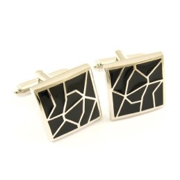 Titanium And Black Ip Plated Square Cufflinks