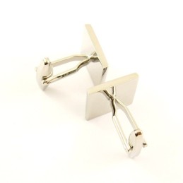 Titanium And Black Ip Plated Leaf Square Cufflinks