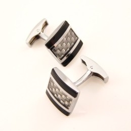 Titanium And Carbon Fibre Knitting Pattern Cufflinks