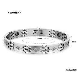 Stable Quality Health Titanium Bracelet For Lovers With Rhinestone