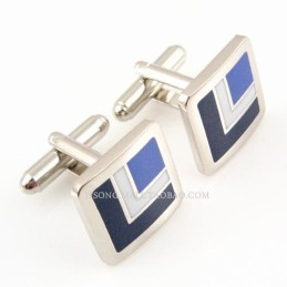 Titanium Navyblue Polyline Cufflinks