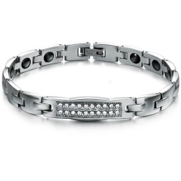 The Queen Of Quality Health Titanium Lodestone Bracelet For Lovers With Diamond
