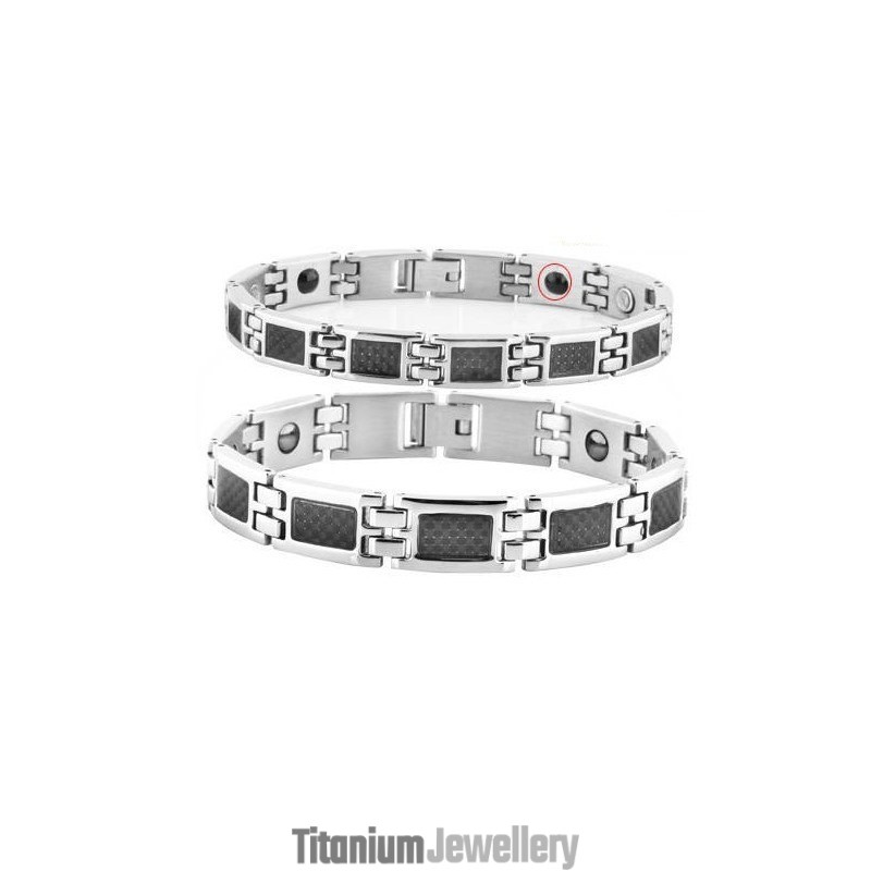 The Queen Of Quality Health Titanium Lodestone Bracelet For Lovers With Diamond The Queen Of Quality Health Titanium Lodestone Bracelet For Lovers With Diamond