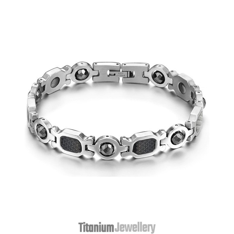 Stable Quality Male Health Titanium Lodestone Bracelet