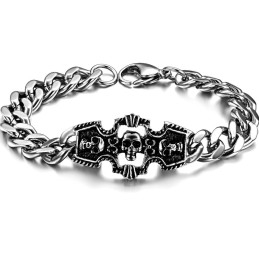 Excellent Quality Male Skull Titanium Bracelet