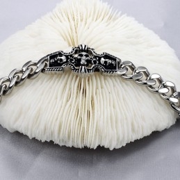 Excellent Quality Male Skull Titanium Bracelet
