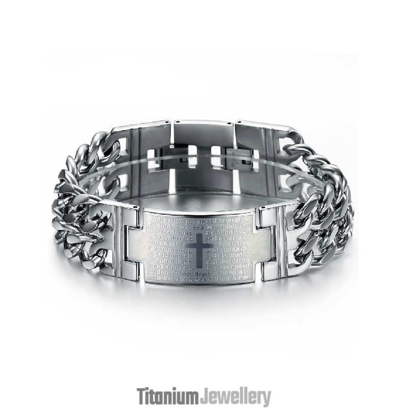 Easy To Use Male Cross Titanium Bracelet Easy To Use Male Cross Titanium Bracelet
