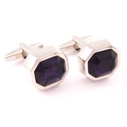 Fashion Titanium Cufflinks With Mysterious Purple Opal