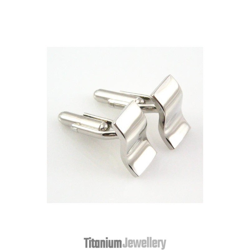 Titanium And Sigmoid Curve Cufflinks Titanium And Sigmoid Curve Cufflinks
