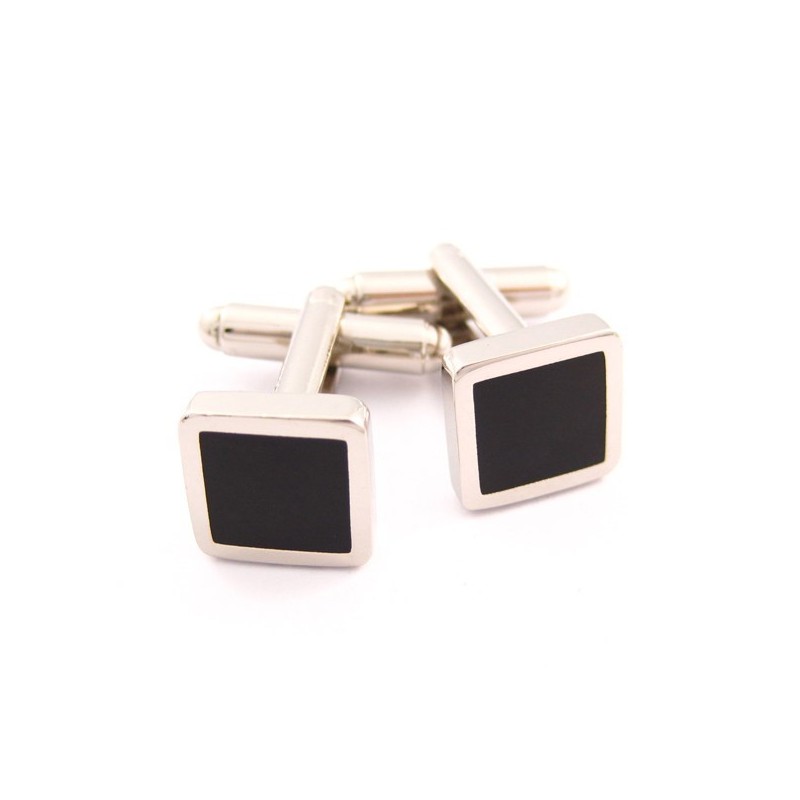 Titanium And Black Ip Plated Square Cufflinks Titanium And Black Ip Plated Square Cufflinks