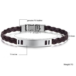 Easy To Use Female Titanium Leather Bangle