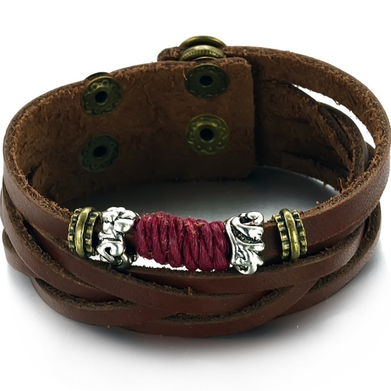 Well-Known For Its Fine Quality Titanium Leather Bangle