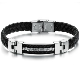 Reliable Quality Classic Titanium Leather Bangle