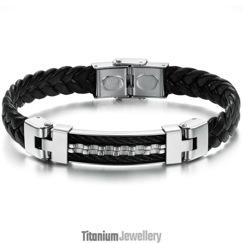 Reliable Quality Classic Titanium Leather Bangle Reliable Quality Classic Titanium Leather Bangle