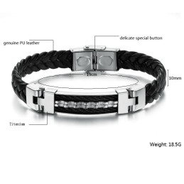 Reliable Quality Classic Titanium Leather Bangle
