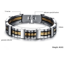 Reliable Quality Male Titanium Silicone Bangle