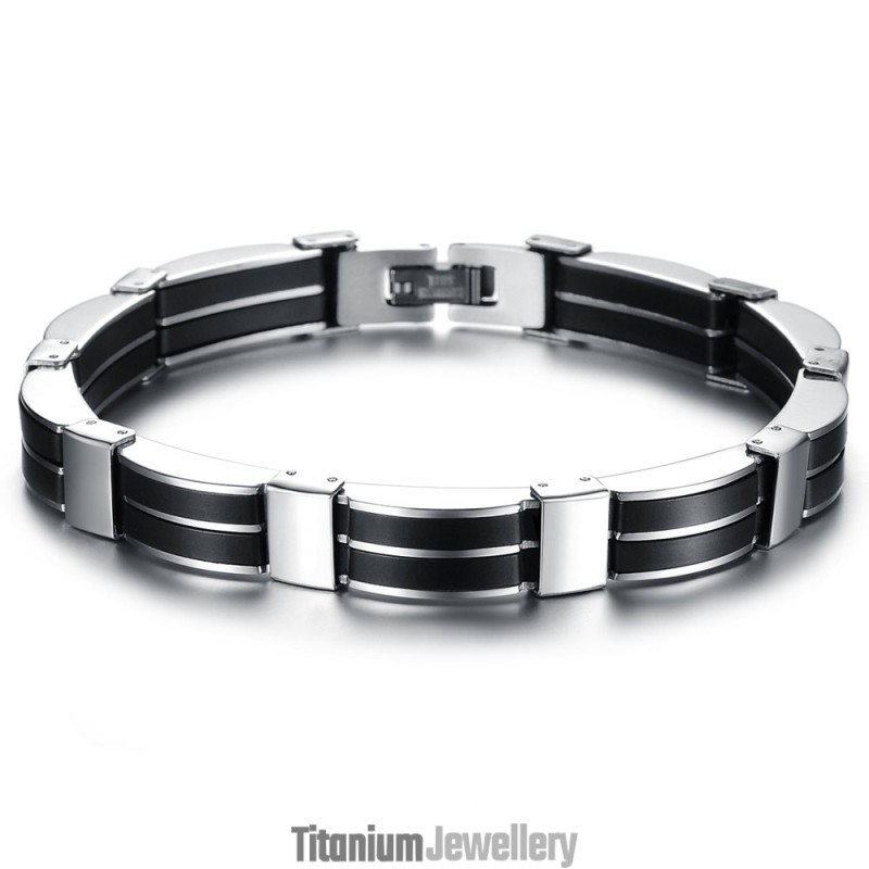 Reliable Reputation Male Concise Titanium Silicone Bangle Reliable Reputation Male Concise Titanium Silicone Bangle