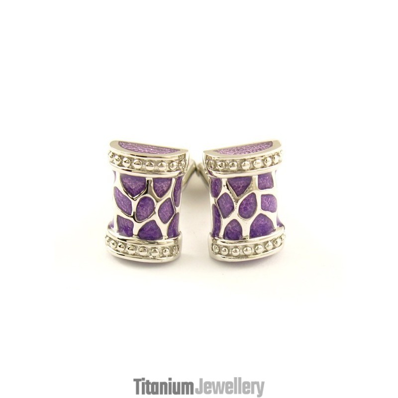 Warm Purple Fashion Titanium Cufflinks
