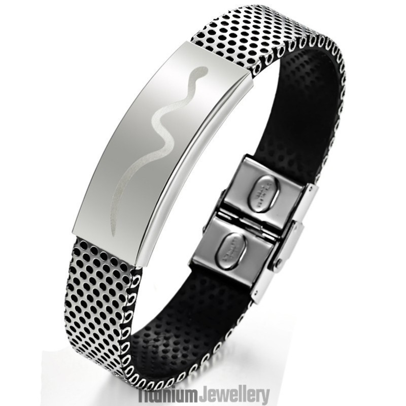 High Quality Male Viper Shape Titanium Bangle High Quality Male Viper Shape Titanium Bangle