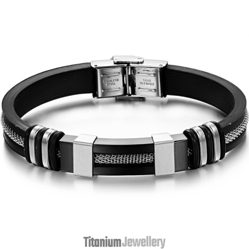 Quality And Quantity Assured Titanium Silicone Bangle