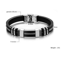 Quality And Quantity Assured Titanium Silicone Bangle