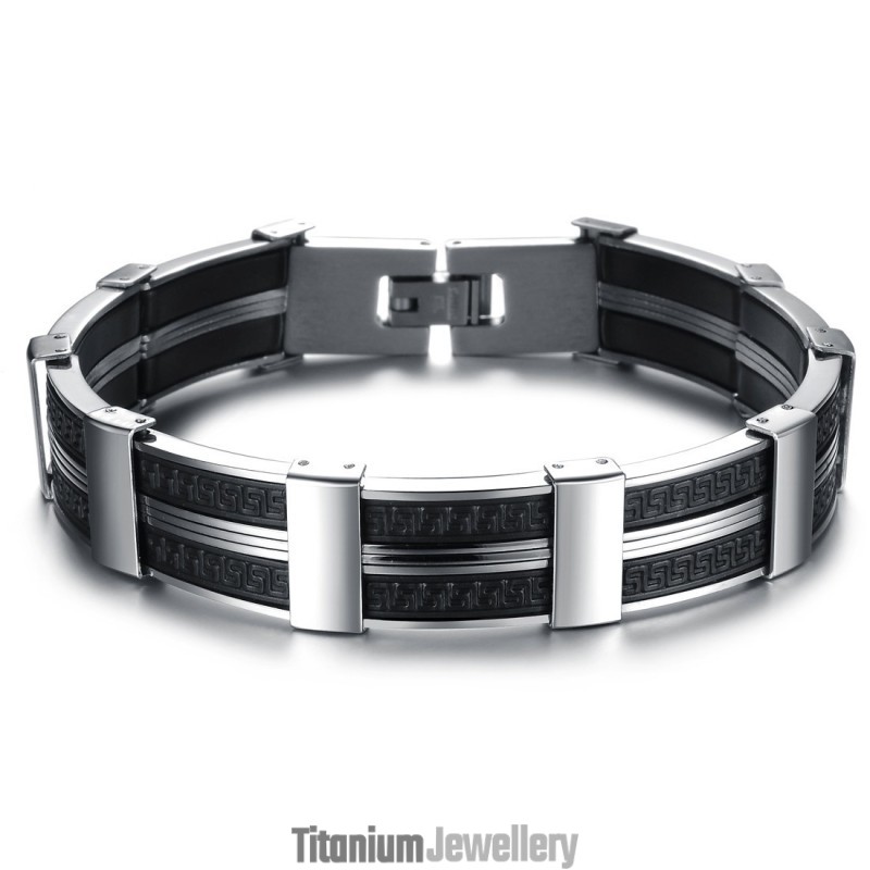 World-Wide Renown Male Titanium Silicone Bangle World-Wide Renown Male Titanium Silicone Bangle