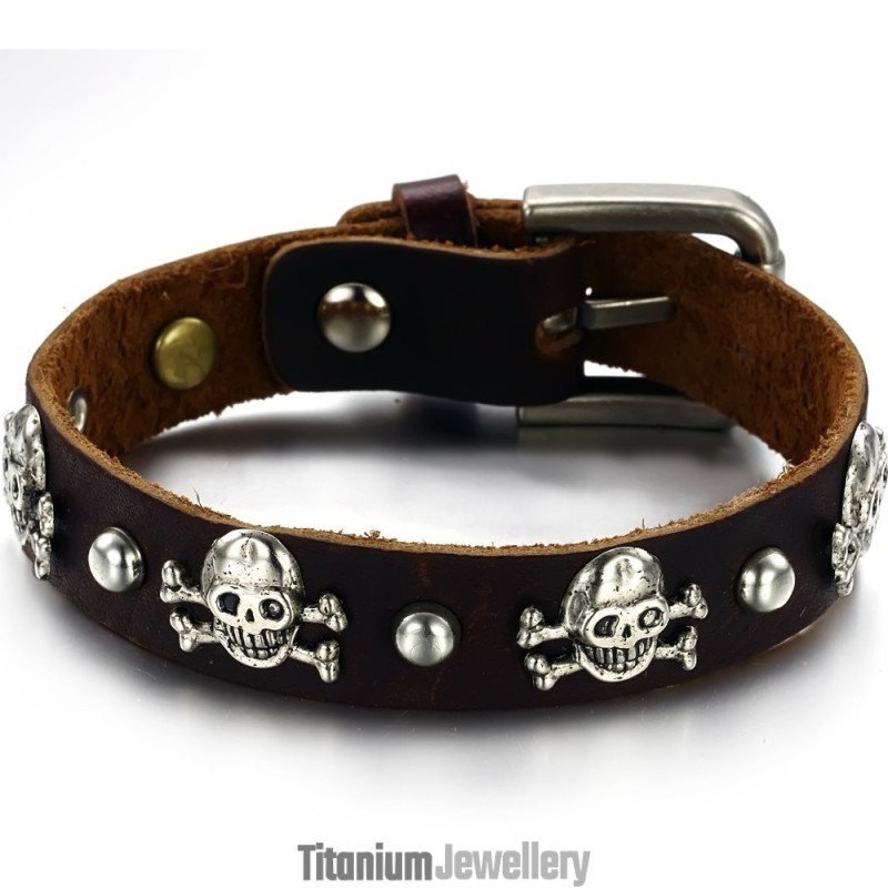 Stable Quality Male Retro Titanium Leather Bangle Stable Quality Male Retro Titanium Leather Bangle