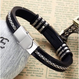 Durable In Use Black Titanium Silicone Bangle