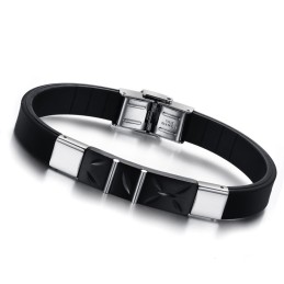The Queen Of Quality Black Titanium Silicone Bangle