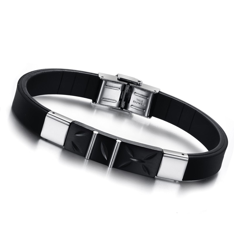 The Queen Of Quality Black Titanium Silicone Bangle The Queen Of Quality Black Titanium Silicone Bangle
