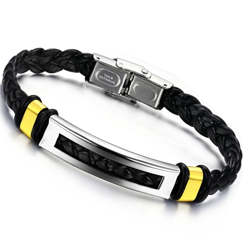 Selling Well All Over The World Titanium Leather Bangle