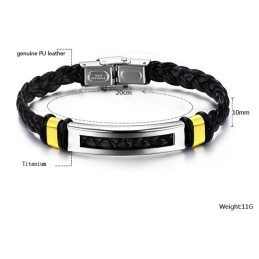 Selling Well All Over The World Titanium Leather Bangle