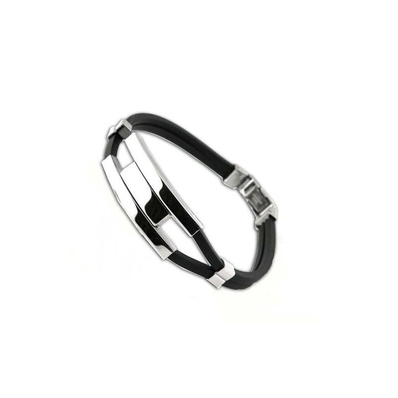 Quality And Quantity Assured Male Concise Titanium Silicone Bangle