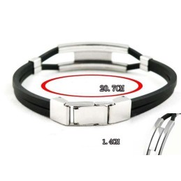 Quality And Quantity Assured Male Concise Titanium Silicone Bangle