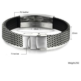 To Have A Long Story Titanium Leather Bangle