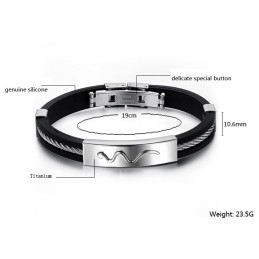 Reliable Reputation Viper Titanium Leather Bangle