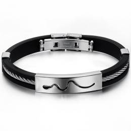 Durable In Use Hollow Titanium Silicone Bangle