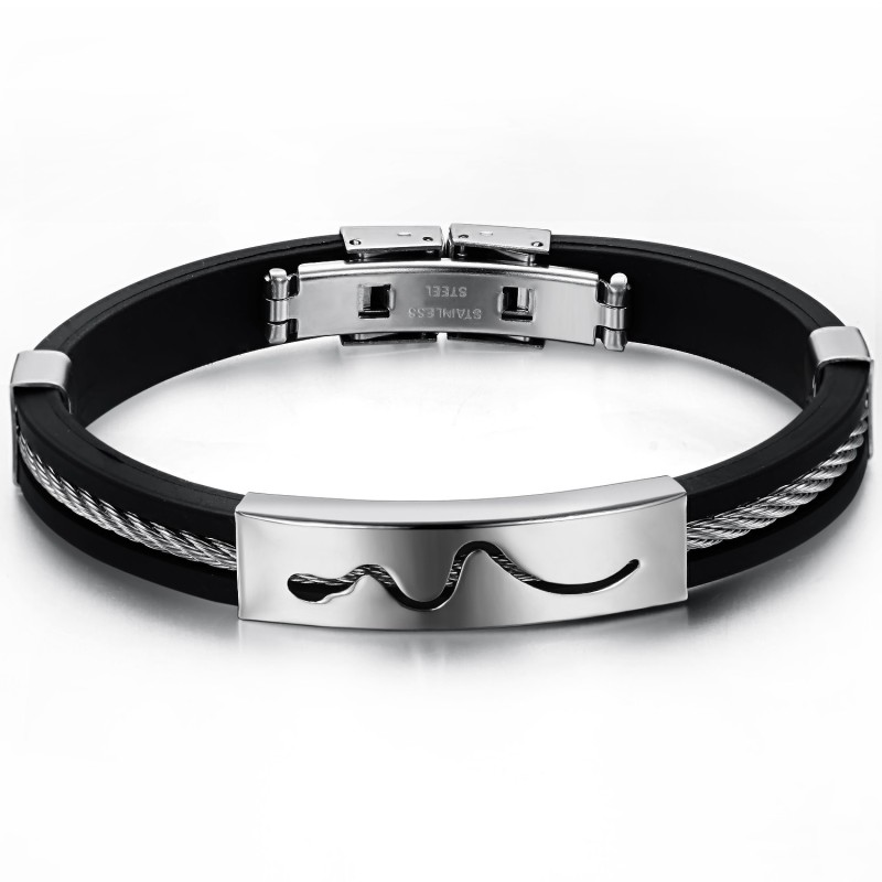 Durable In Use Hollow Titanium Silicone Bangle Durable In Use Hollow Titanium Silicone Bangle