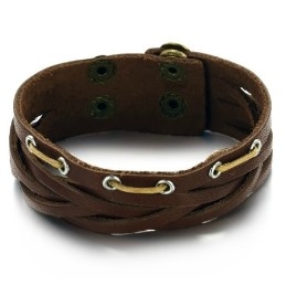 Superior Quality Titanium Leather Bangle