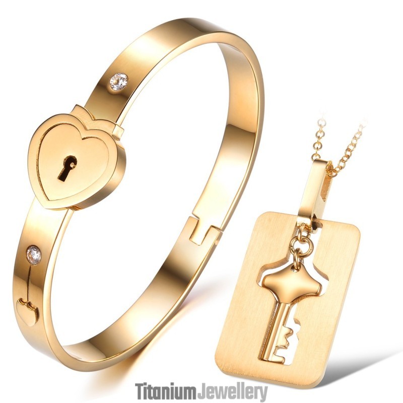 Reliable Reputation Lock Shape Titanium Bangle For Lovers Reliable Reputation Lock Shape Titanium Bangle For Lovers