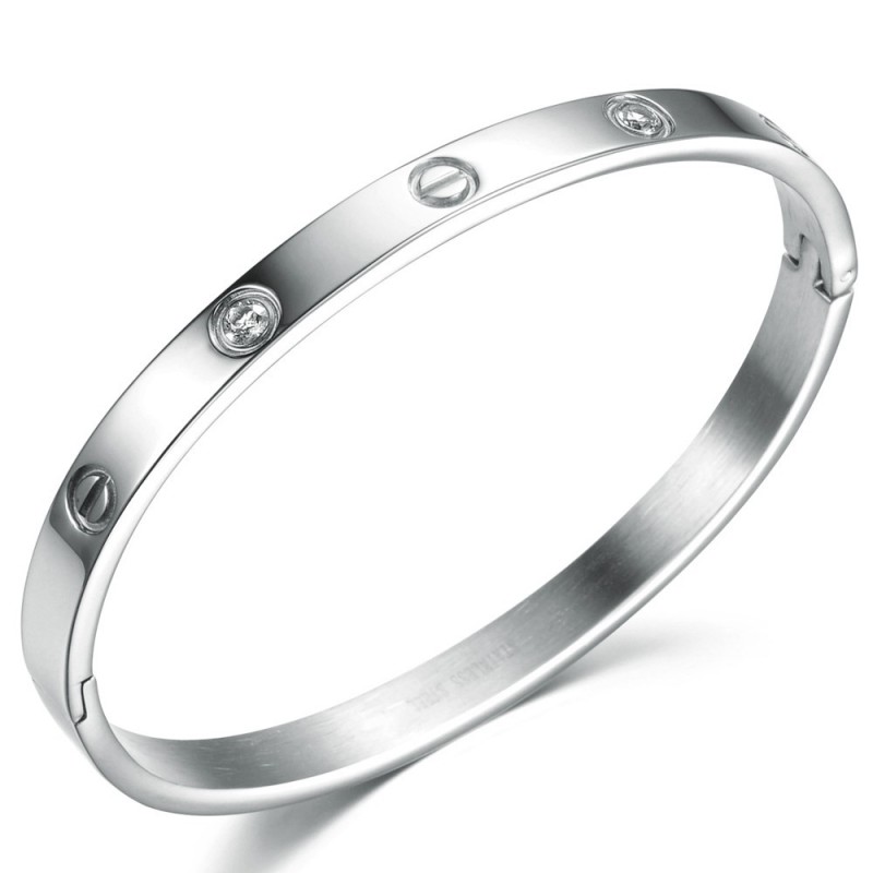 High Quality Female Titanium Bangle With Diamond High Quality Female Titanium Bangle With Diamond