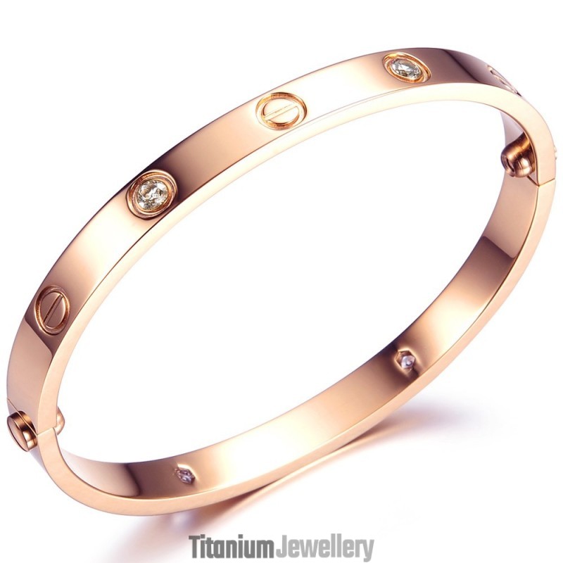 To Have A Long Story Female Titanium Bangle With Rhinestone To Have A Long Story Female Titanium Bangle With Rhinestone